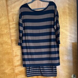 Striped Navy and Brown Women's dress